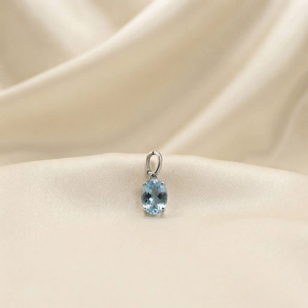 Pingente Oval Light Blue Click 